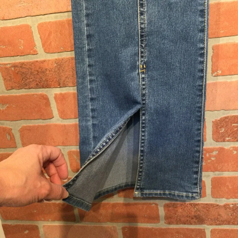 Levis 726 Retro High Rise Bootcut Jeans Womens Size 31 Slit Leg Boho Hippie